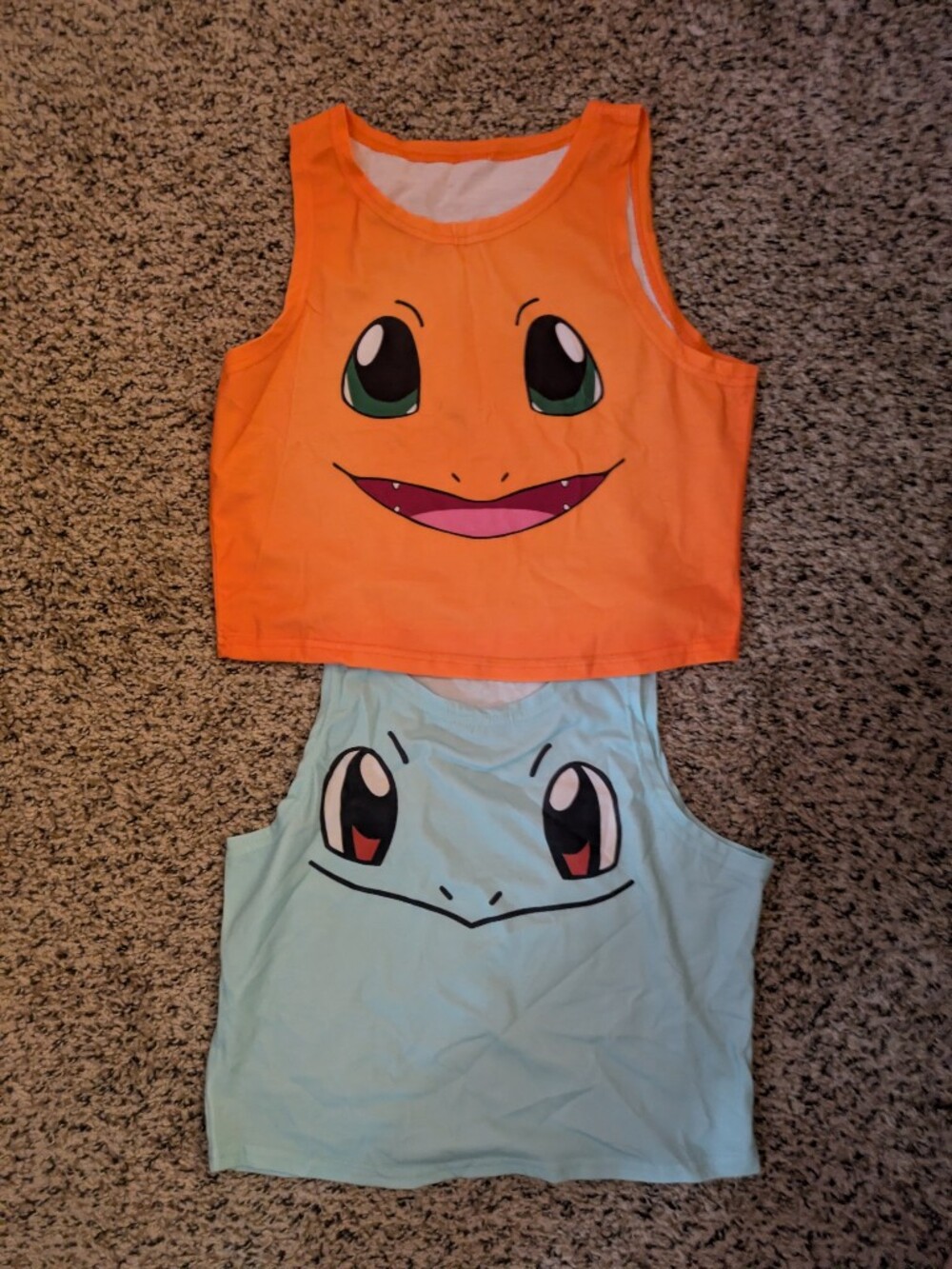 Lot 2 Pokemon Crop Top Charmander Squirtle Generation 1 Starters M/L